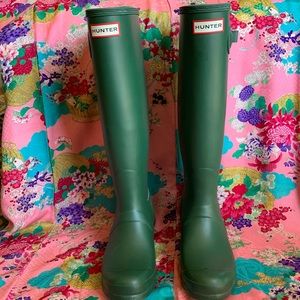 Hunter Green Matte Green Rain Boots